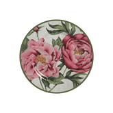Prato Sobremesa Peônia Cerâmica - 20 cm - Ela Decora